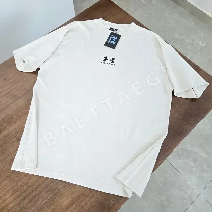 발렌시아가 자수 코튼 반팔 티셔츠