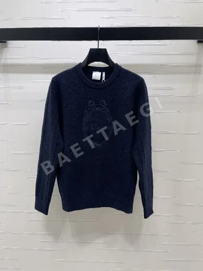 디올 크루넥 자수 울 혼방 니트 154653