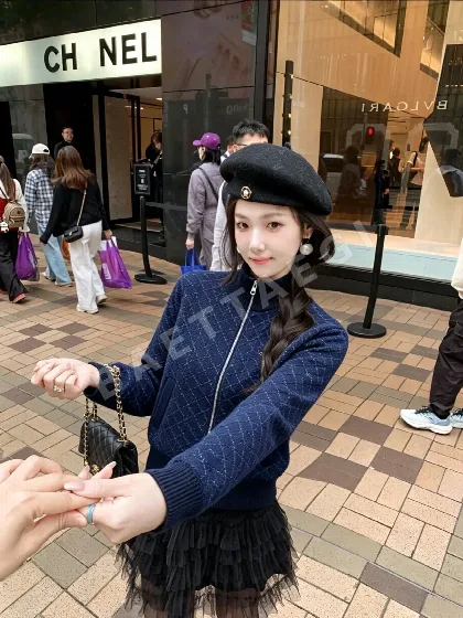 디올 네이비 블루 다이아몬드 자카드 니트 자켓 207770