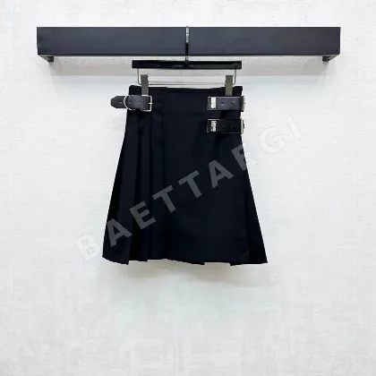 프라다 YB 플리츠 미디 미디스커트 165460