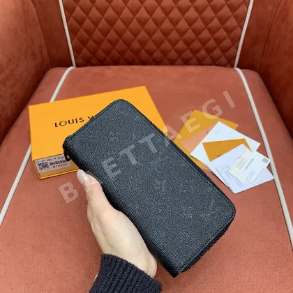 루이비통 미드나잇 블랙 지퍼 지갑 M28048