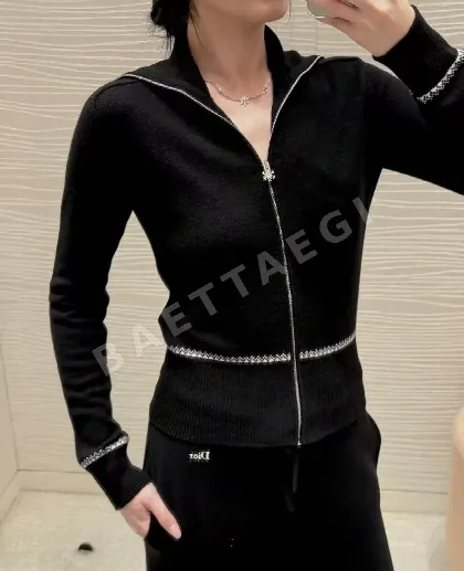 디올 울 캐시미어 크롭 니트 자켓 207768