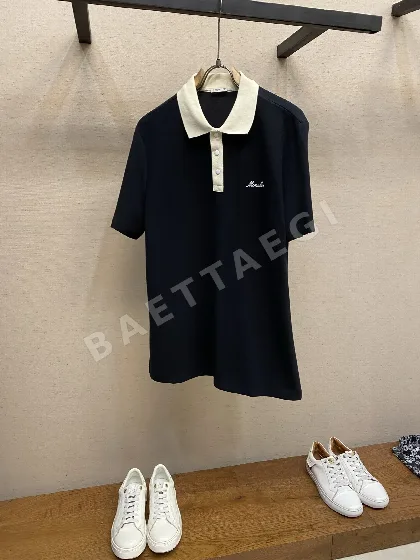 몽클레르 남성 자수 로고 반팔 폴로셔츠 48586