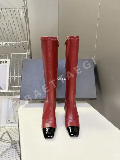 샤넬 부츠 여성 가죽 스퀘어 토 170013