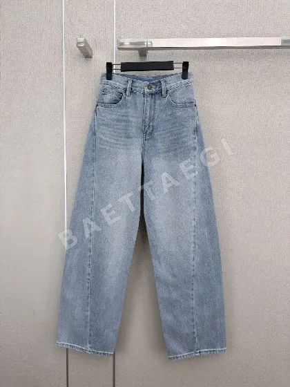 발렌시아가 커브드 와이드 데님 여성 바지 154607
