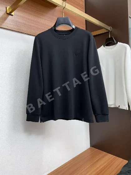 브리오니 남성 면 혼방 크루넥 긴팔 셔츠 203836