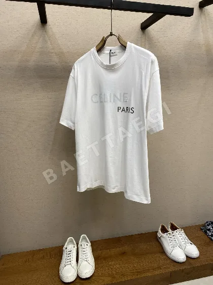셀린느 유니섹스 라운드넥 반팔 티셔츠 49307