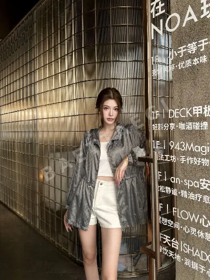 구찌 자카드 후드 드로스트링 여성 자켓 91847