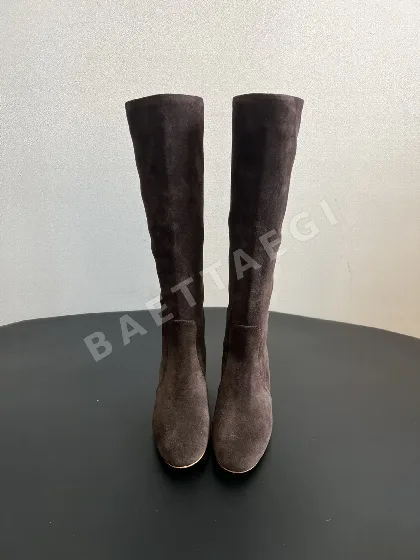 지안비토 스웨이드 청키 힐 슬라우치 부츠 75203