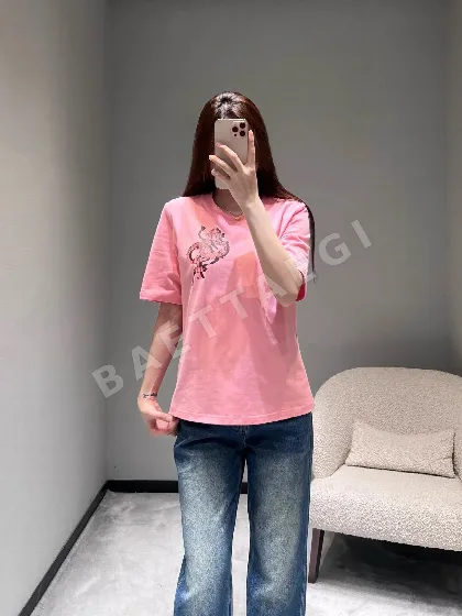 에르메스 여성 코튼 라운드넥 반팔 티셔츠 129681