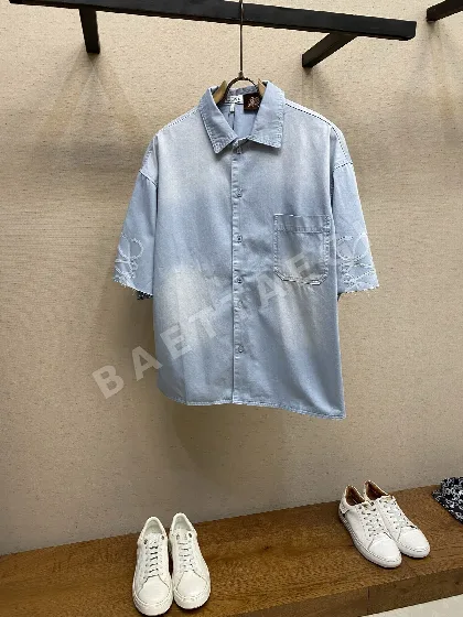 로에베 카라 반팔 티셔츠 48313