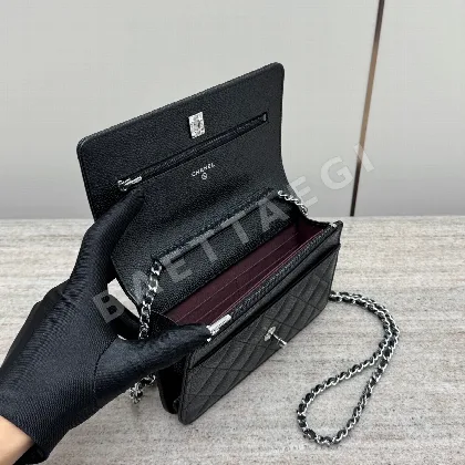 샤넬 24K WOC 볼 체인백 블랙 은장 24K