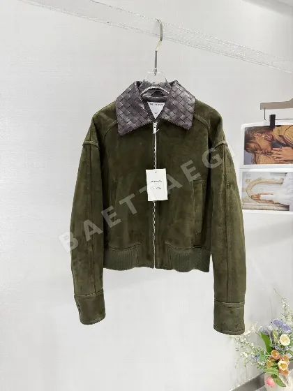 보테가베네타 라펠 탈착 가죽 여성 자켓 194790