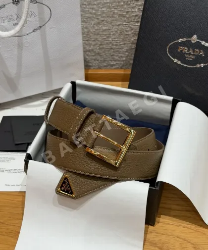 프라다 가죽 삼각로고 벨트 33mm 179419