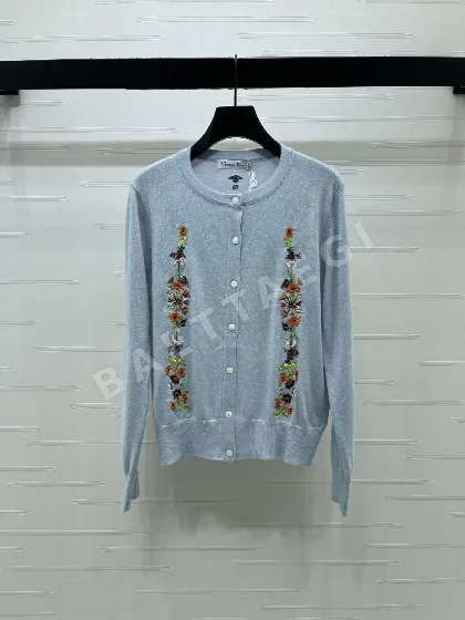 디올 꽃무늬 자수 울 니트 가디건 155645